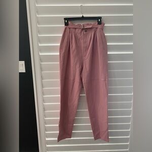 Courreges Pink Leather High-Waisted Trousers PREOWNED Size-38 VINTAGE